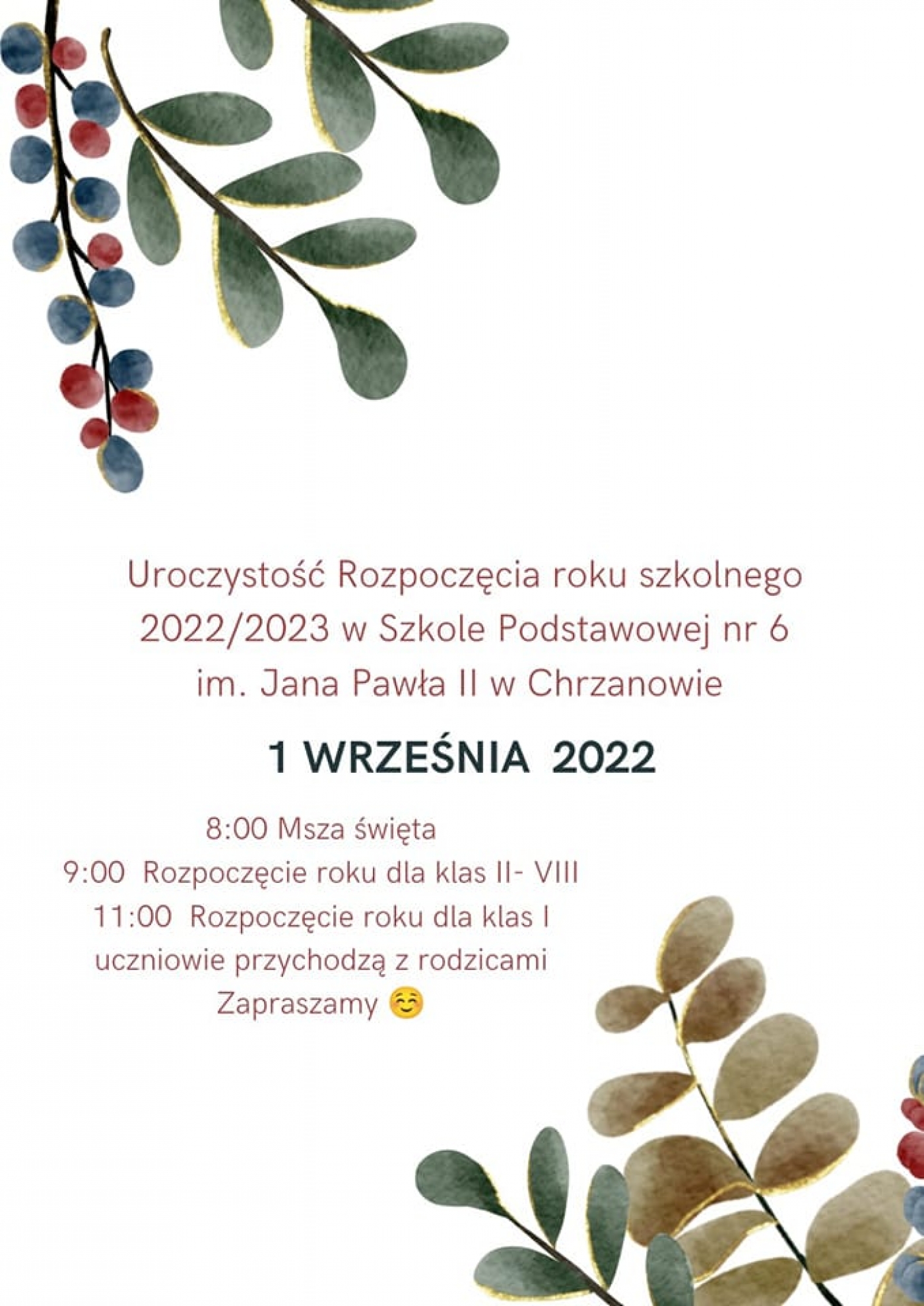 Uroczystość Rozpoczęcia roku szkolnego 2022/2023
